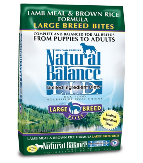 Natural Balance L.I.D. Lamb Meal & Brown Rice Large Breed Bites Dry Dog Food 28lb